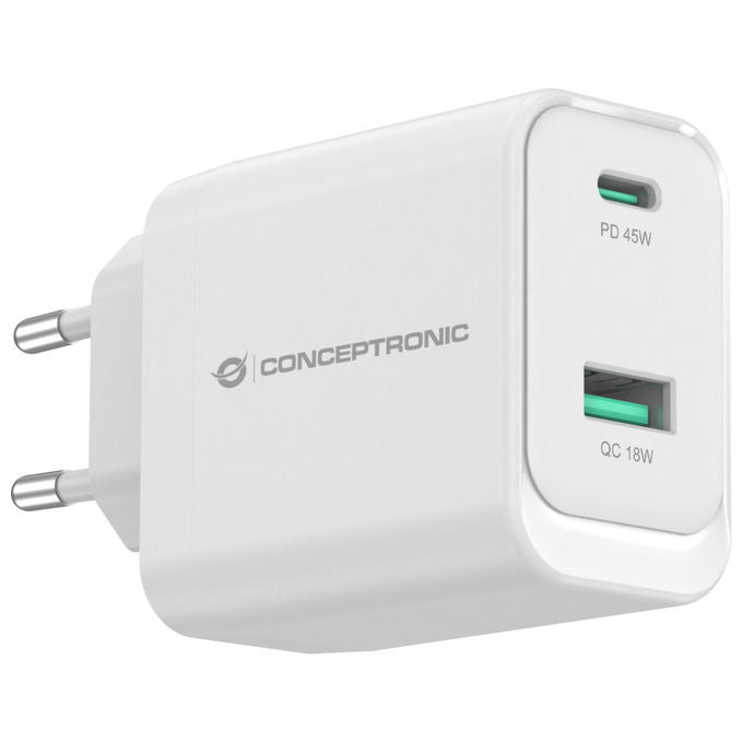 Conceptronic Althea20w45 Caricabatterie Universale Rapido Bianco