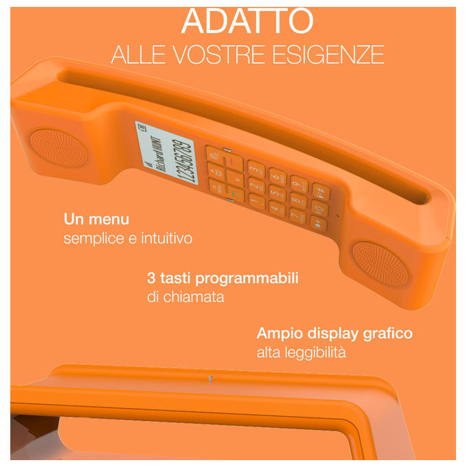 Alcatel ATL1428186 ePure Iconic Telefono Cordless DECT Vivavoce Blocco Chiamate Rubrica 100 Contatti colore Arancione