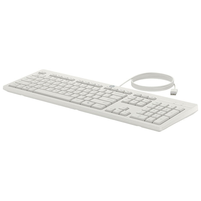 HP AW5S6AA 225 Wired Kit Tastiera Full-size e Mouse Ottico USB 1200 DPI Layout Italiano colore Bianco