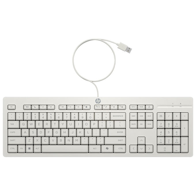 HP AW5S6AA 225 Wired Kit Tastiera Full-size e Mouse Ottico USB 1200 DPI Layout Italiano colore Bianco