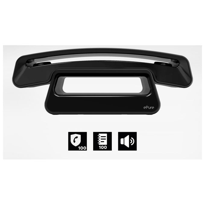 Alcatel ATL1428155 ePure 3 Iconic Telefono DECT Cordless Vivavoce Rubrica 100 Contatti Portata 300 m colore Nero