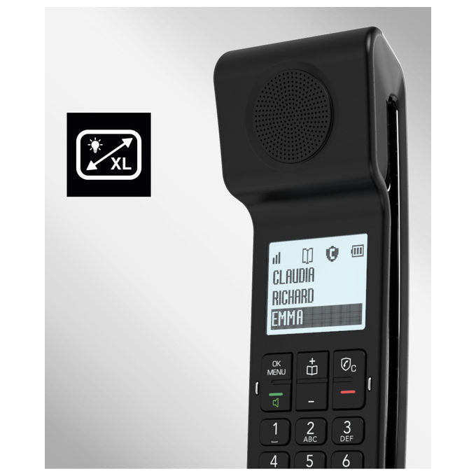 Alcatel ATL1428155 ePure 3 Iconic Telefono DECT Cordless Vivavoce Rubrica 100 Contatti Portata 300 m colore Nero