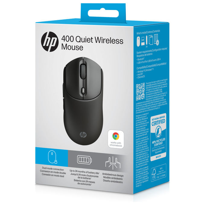 Hp Mouse 400 Wireless Silenzioso Nero