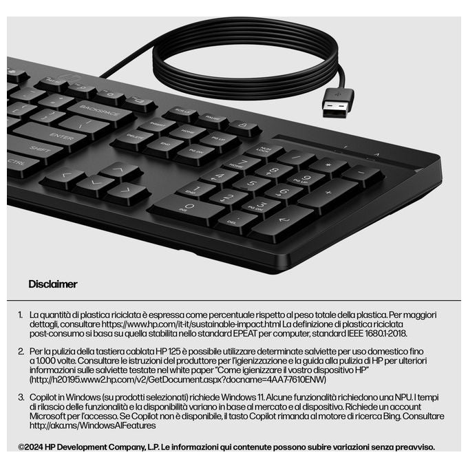 Hp Tastiera cablata 125 G2 Usb