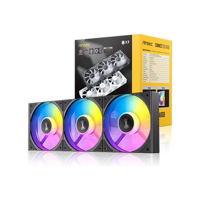 Antec C120 ARGB Ventola 12cm per PC Nera - 3 pz