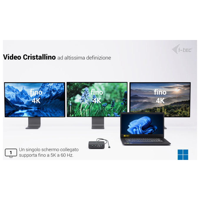 I-tec Docking Station USB-C DP Dual HDMI con Power Delivery 100W