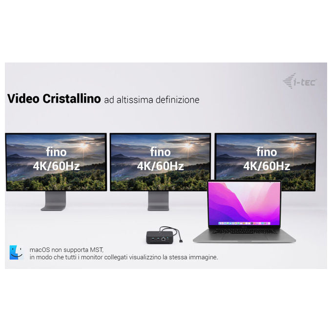 I-tec Docking Station USB-C DP Dual HDMI con Power Delivery 100W