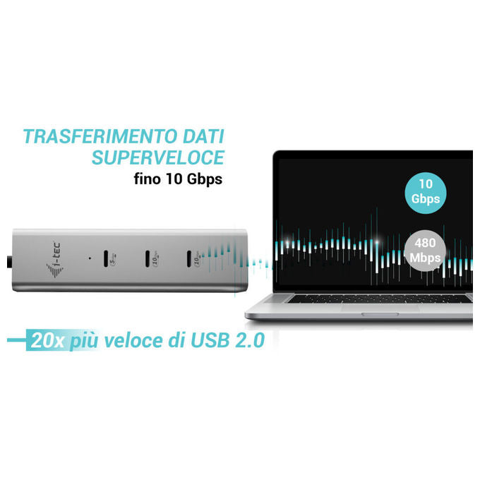 I-Tec Hub USB-C 5 porte con video 8K e Power Delivery 85W