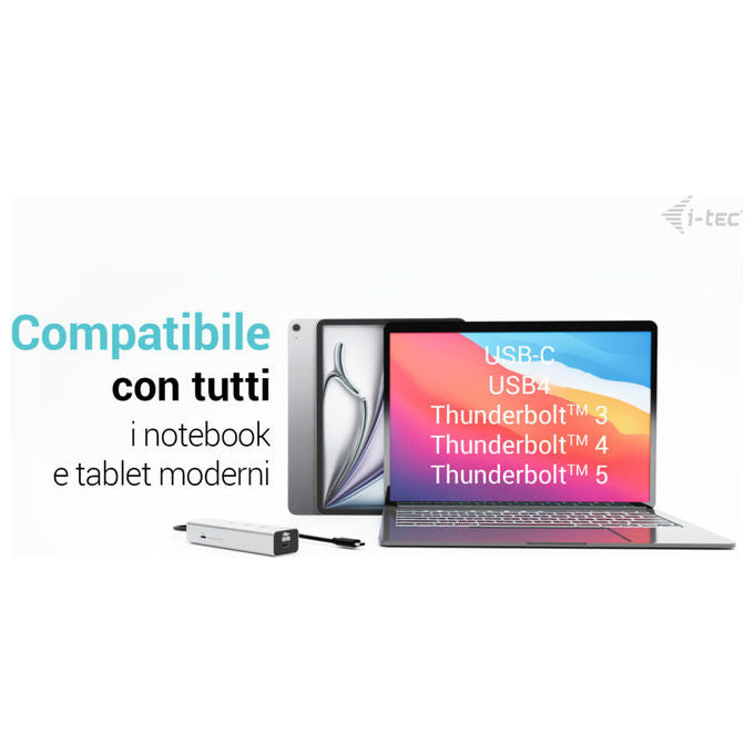 I-Tec Hub USB-C 5 porte con video 8K e Power Delivery 85W