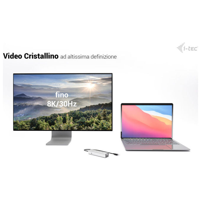 I-Tec Hub USB-C 5 porte con video 8K e Power Delivery 85W