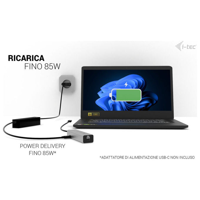 I-Tec Hub USB-C 5 porte con video 8K e Power Delivery 85W