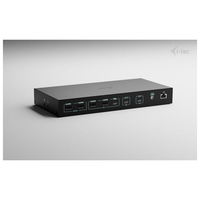 I-tec Docking Station USB-C KVM per 3 Host Doppio Video 92W