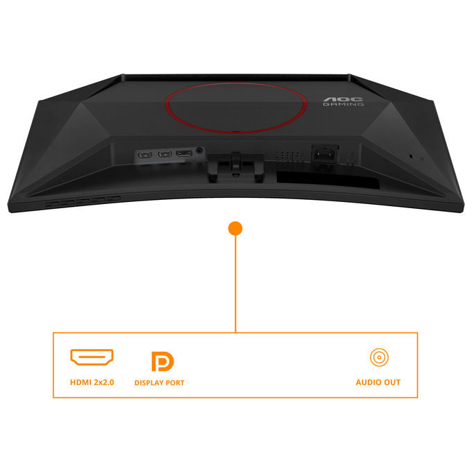 AOC Monitor Gaming Curvo 24'' Full Hd 180Hz Nero Rosso