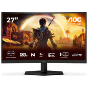 AOC C27G42E Monitor Gaming Curvo 27'' Full HD Fast VA 1500R 180Hz 1ms HDR10 AdaptiveSync Altoparlanti colore Nero Rosso