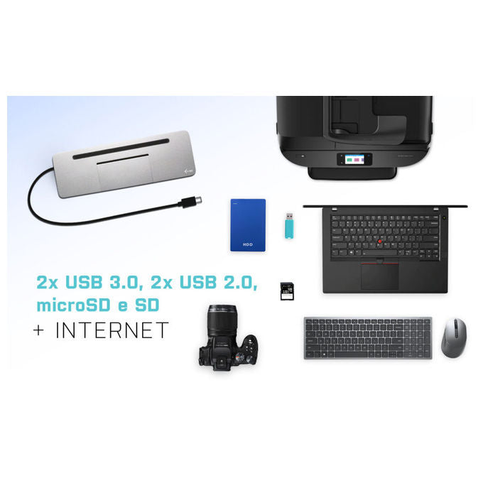I-tec Docking Station Ergonomica 4K con Alimentatore 100W