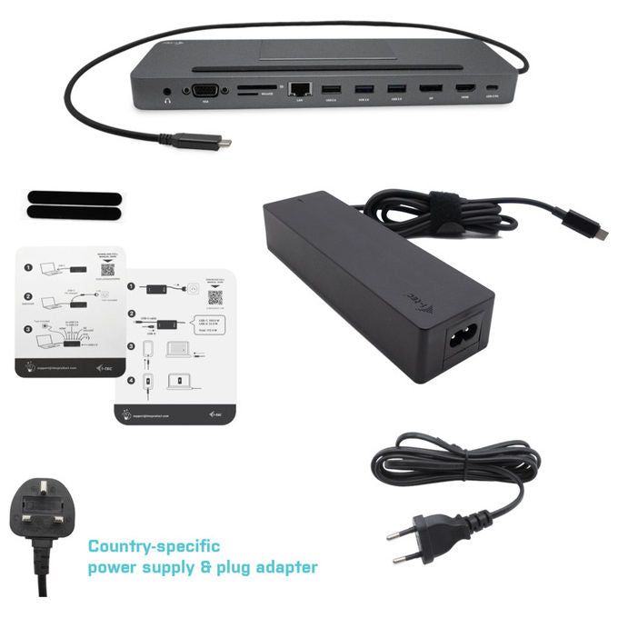 I-tec Docking Station Ergonomica 4K con Alimentatore 100W