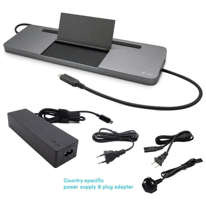 I-tec Docking Station Ergonomica 4K con Alimentatore 100W