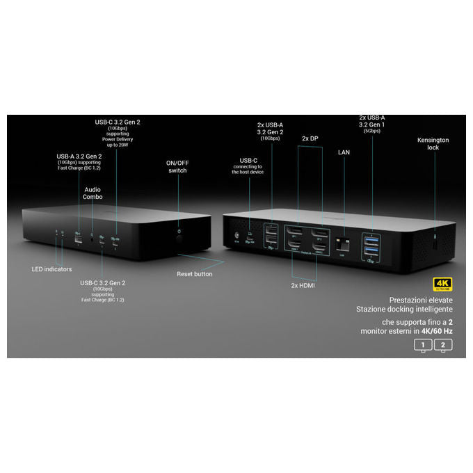 I-tec Docking Station Universale Dual Display Power Delivery 100W