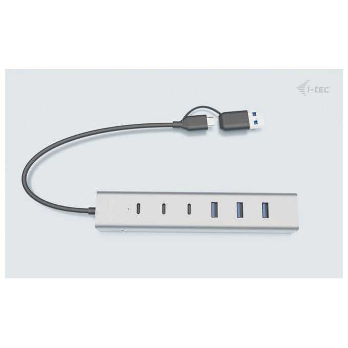 I-tec Hub USB-C-USB-A 7 Porte Ricarica Metallo