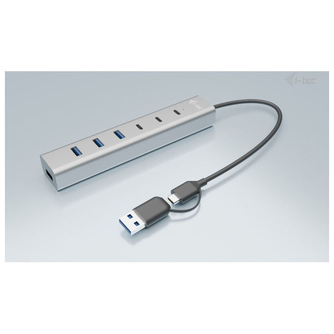 I-tec Hub USB-C-USB-A 7 Porte Ricarica Metallo