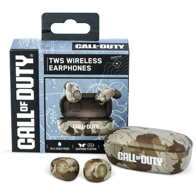 OTL Technologies COD283 Call of Duty Auricolari TWS Gaming Bluetooth 5.3 ENC IPX4 6h autonomia colore Mimetico