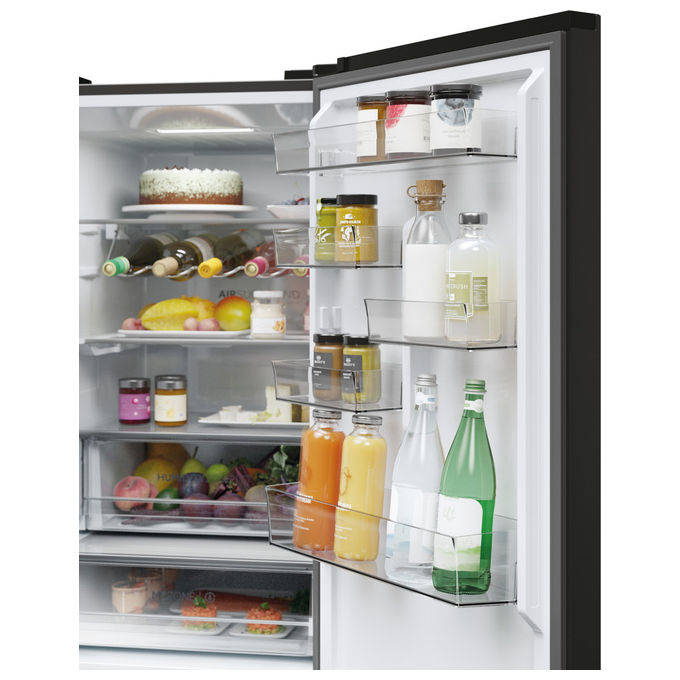 Haier HTW5618DNPT Serie 5 Frigorifero Combinato 360 L 185 cm Classe D 35 dB Total No Frost Wi-Fi colore Nero