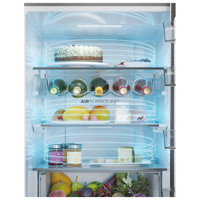 Haier HTW5618DNPT Serie 5 Frigorifero Combinato 360 L 185 cm Classe D 35 dB Total No Frost Wi-Fi colore Nero
