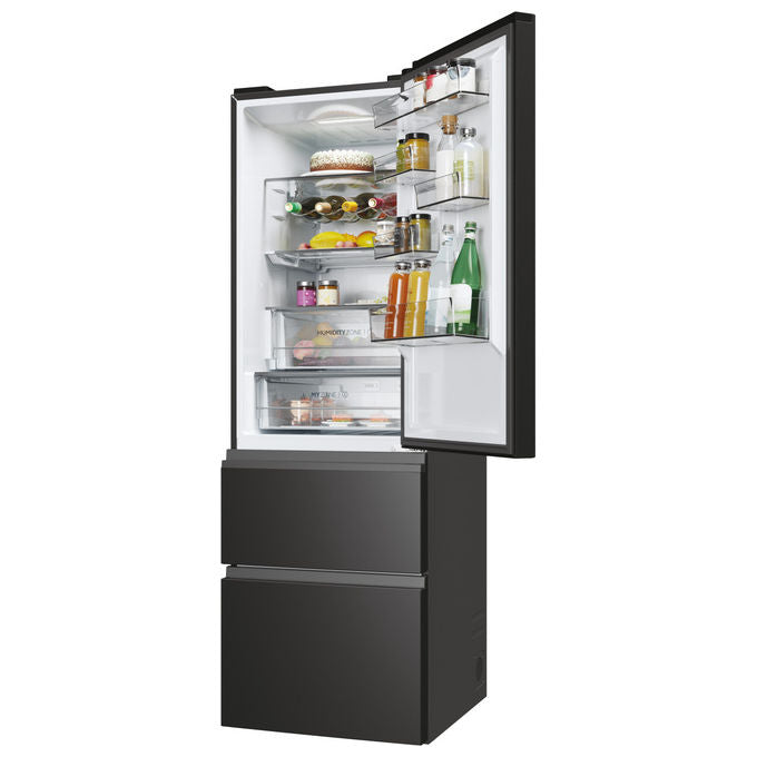 Haier HTW5618DNPT Serie 5 Frigorifero Combinato 360 L 185 cm Classe D 35 dB Total No Frost Wi-Fi colore Nero