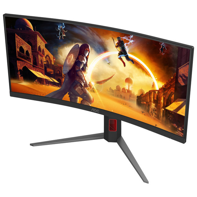 AOC CU34G4 Monitor PC Curvo 34'' WQHD 3440x1440 Fast VA 180Hz 1ms HDR10 AMD FreeSync Premium colore Nero Rosso