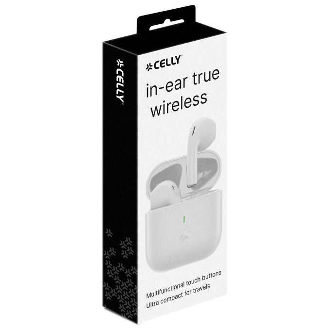 Celly Compact Auricolari True Wireless Bianco