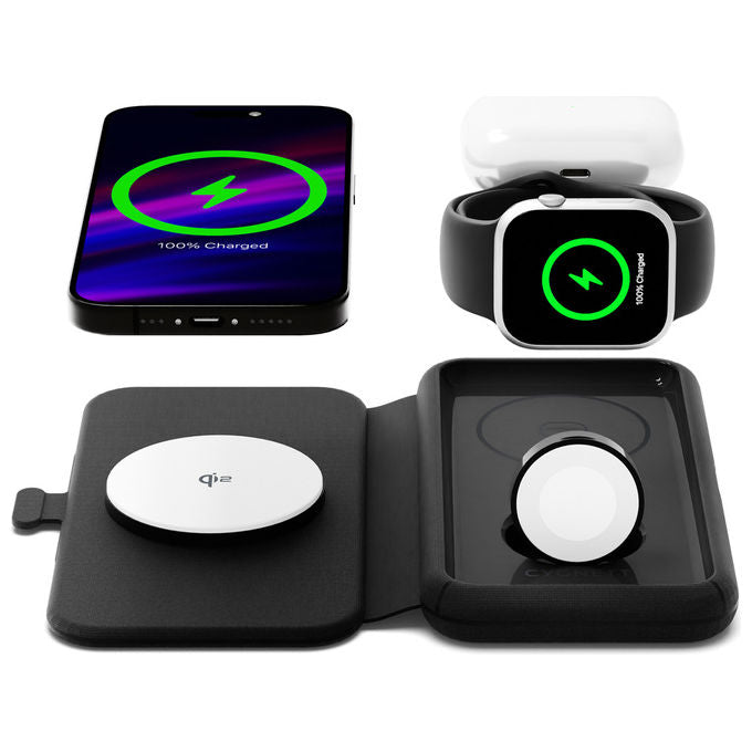Cygnett Voyager Caricabatterie Wireless 3 in 1 Nero