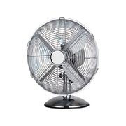 Akai VT30CX Ventilatore da Tavolo oscillante 30 cm 4 pale alluminio 3 velocita' 35W colore Cromato