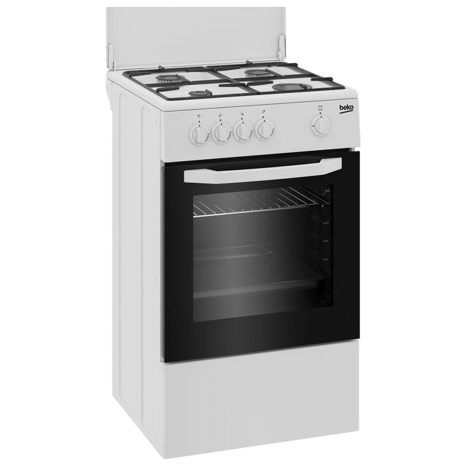 Beko CSG42009DW Cucina a Gas 4 Fuochi Forno a Gas con Grill 54 L (50x50x85 cm) colore Bianco
