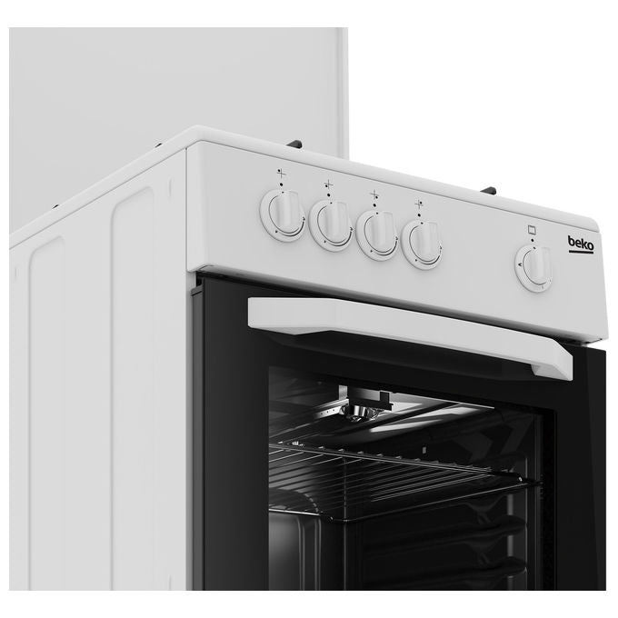Beko CSG42009DW Cucina a Gas 4 Fuochi Forno a Gas con Grill 54 L (50x50x85 cm) colore Bianco