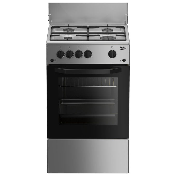 Beko CSG42011FS Cucina a Gas 4 Fuochi Forno a Gas 54 L Accensione Elettrica (85x50x50 cm) colore Argento