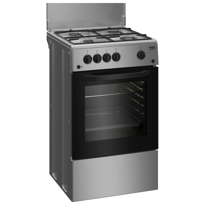 Beko CSG42011FS Cucina a Gas 4 Fuochi Forno a Gas 54 L Accensione Elettrica (85x50x50 cm) colore Argento