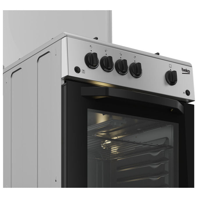Beko CSG42011FS Cucina a Gas 4 Fuochi Forno a Gas 54 L Accensione Elettrica (85x50x50 cm) colore Argento