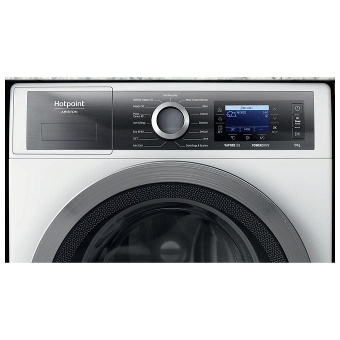 Hotpoint H6 08 GPOWER IT Lavatrice Carica Frontale 10 Kg 1400 rpm Classe A Inverter Vapore Anti-allergy (85x59x64 cm) colore Bianco