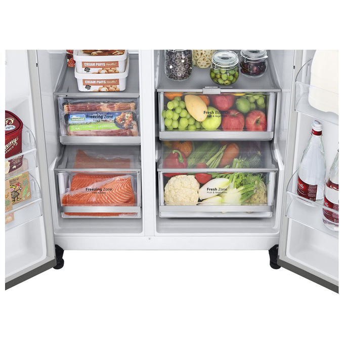 LG GSVV80PYLL InstaView Frigorifero Americano Side-by-Side 655 L 179 cm Classe E 36 dB Total No Frost Wi-Fi Touch colore Argento