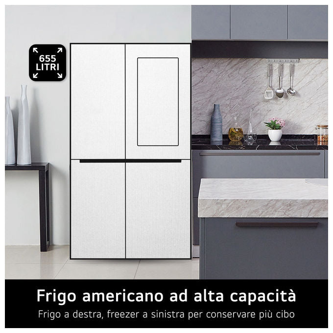LG GSVV80PYLL InstaView Frigorifero Americano Side-by-Side 655 L 179 cm Classe E 36 dB Total No Frost Wi-Fi Touch colore Argento