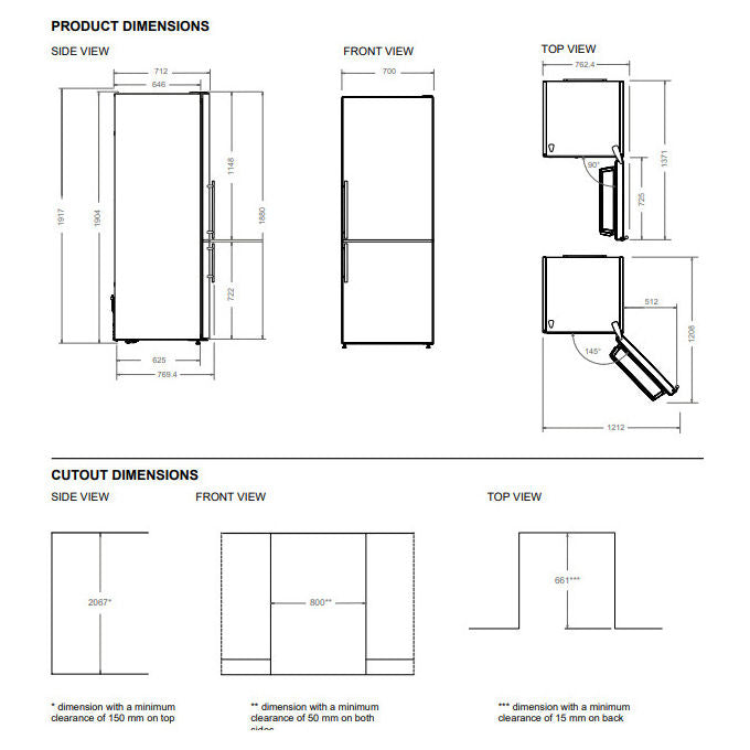 Bertazzoni RBM70F4FXNC Frigorifero Libera Installazione 481 L E 41 dB Acciaio inox