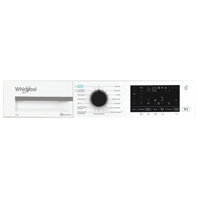 Whirlpool WAM762WBIT Lavatrice Carica Frontale 7 Kg 1200 rpm Classe A Motore Inverter WiFi Vapore (85x60x50 cm) colore Bianco