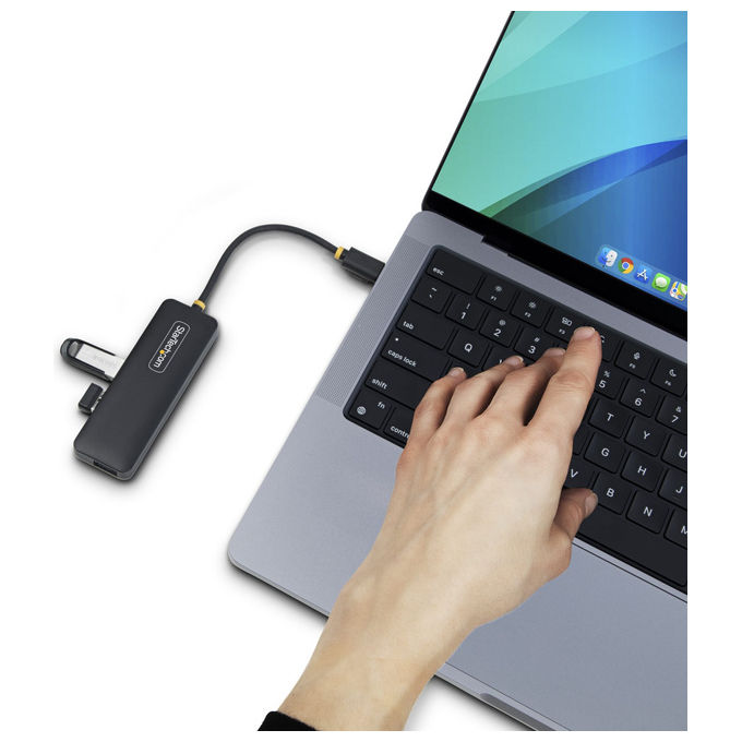 StarTech.com H5C4A-USB-HUB Hub USB-C 4 Porte USB 3.0 5 Gbps Bus Powered PlugandPlay protezione sovracorrente colore Nero