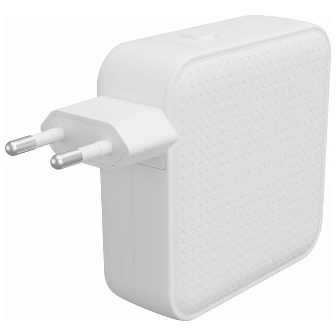 Hyper Caricabatterie USB-C-A 100W Ricarica Rapida per Smartphone Tablet Bianco