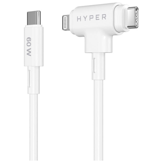 HyperJuice Cavo Usb-C Lightning Ibrido Bianco 1.5m