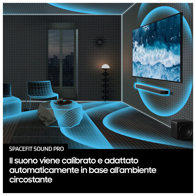 Samsung HW-Q990F-ZF Soundbar 11.1.4 canali 756 W Dolby Atmos Wireless Subwoofer e Altoparlanti Posteriori inclusi colore Nero