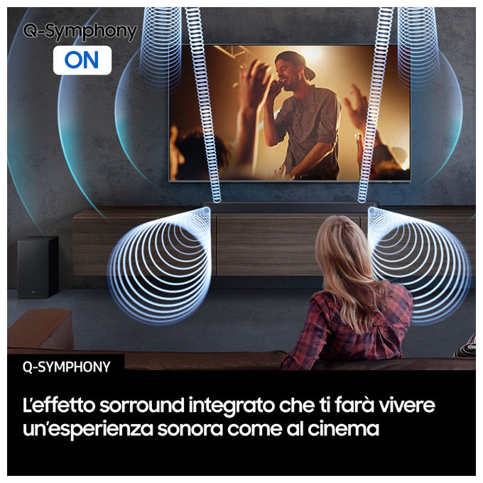 Samsung HW-Q600F-ZF Serie Q Soundbar 3.1.2 Canali 360W Dolby Atmos DTS Virtual:X Wireless Q-Symphony colore Nero