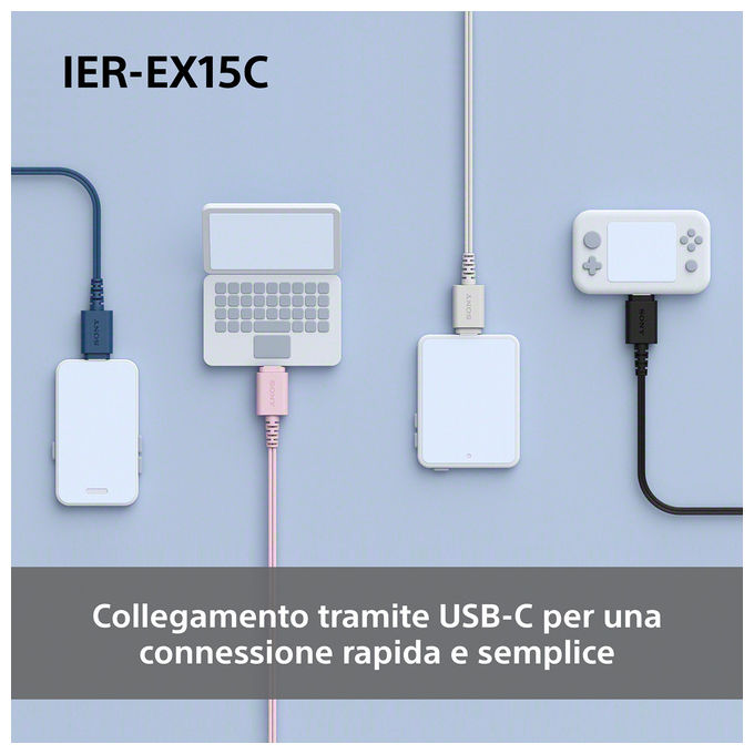 Sony IER-EX15C Auricolari In-Ear Cablati Bianco