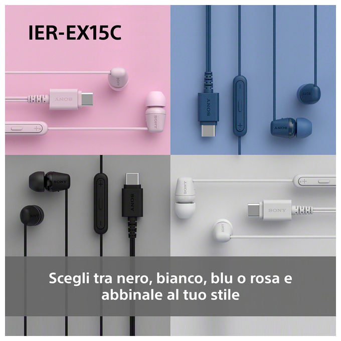 Sony IER-EX15C Auricolari In-Ear Cablati Rosa