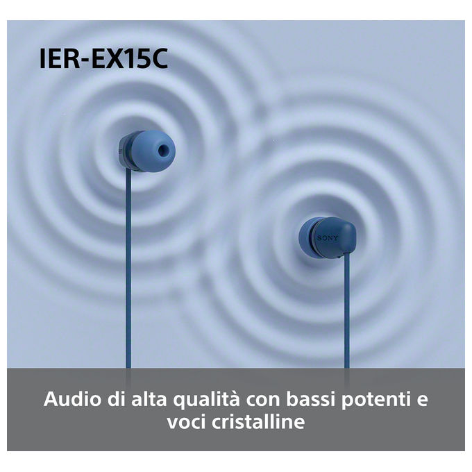 Sony IER-EX15C Auricolari In-ear Cablati Blu